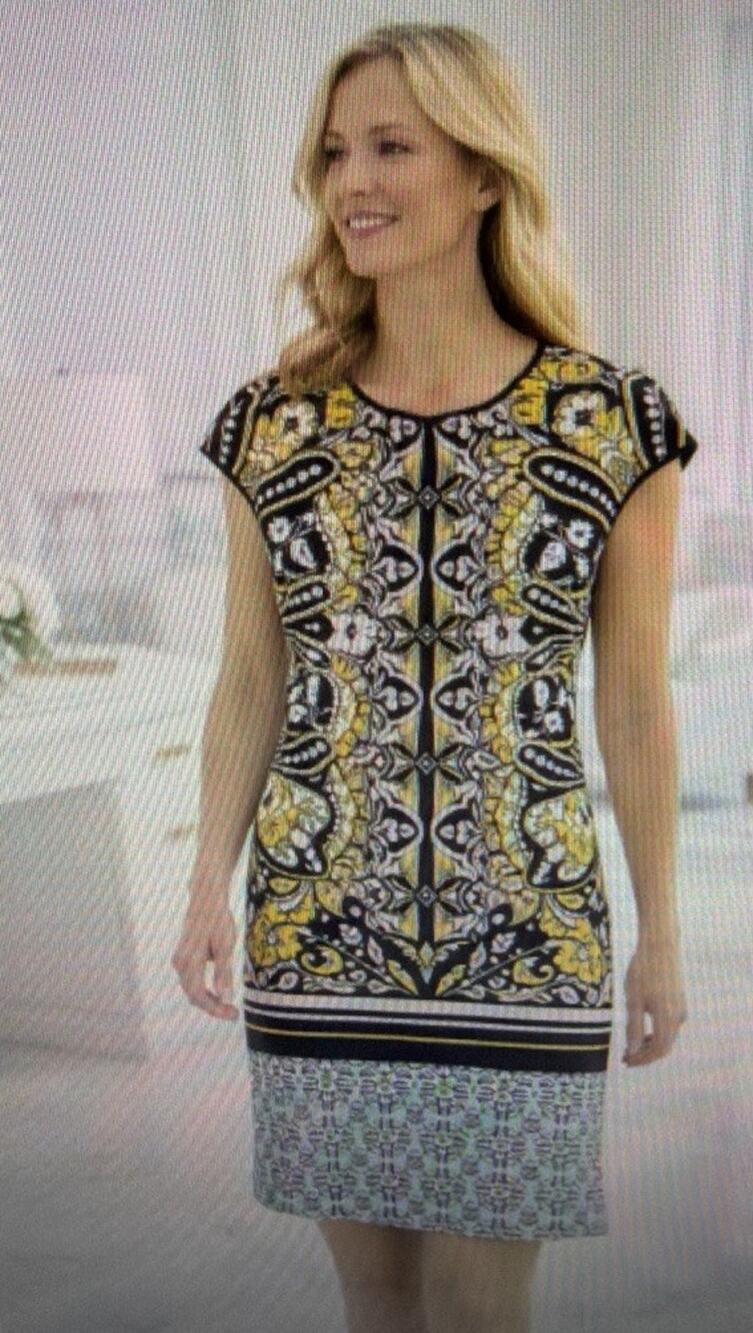 Clover Canyon women's small scarf wrapped scuba bodycon dress Wedding Guest